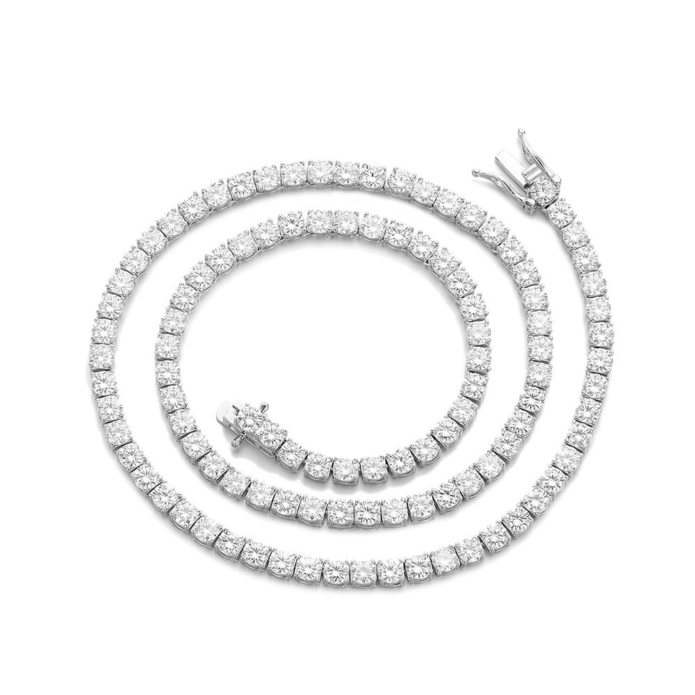 S925 Silver Moissanite Tennis Chain Necklace Bracelet