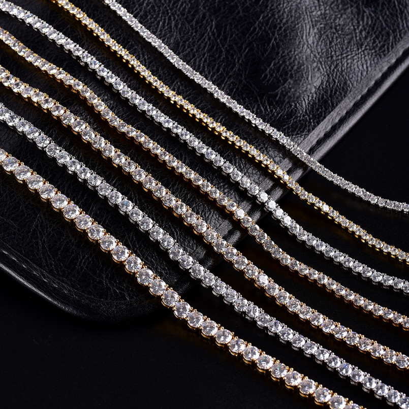 S925 Silver Moissanite Tennis Chain Necklace Bracelet
