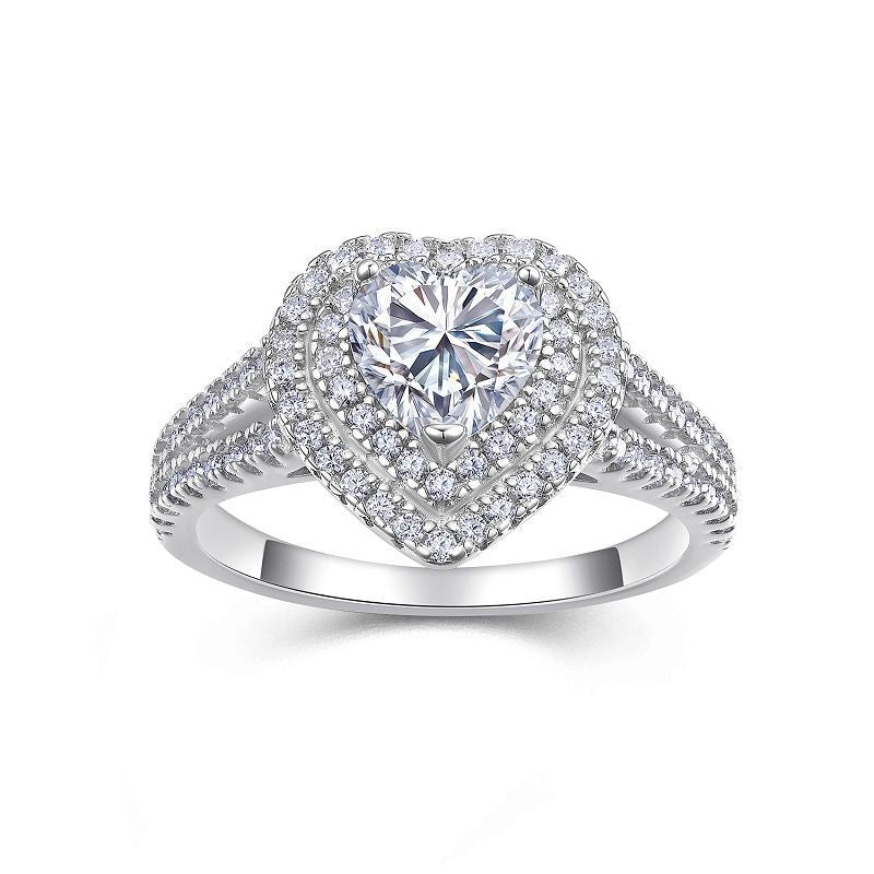 Heart Shape Moissanite Sterling Ring