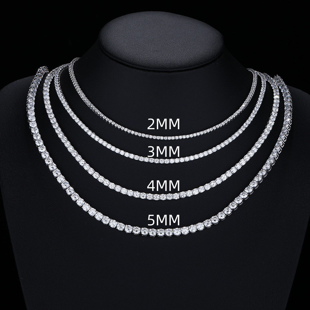 S925 Silver Moissanite Tennis Chain Necklace Bracelet