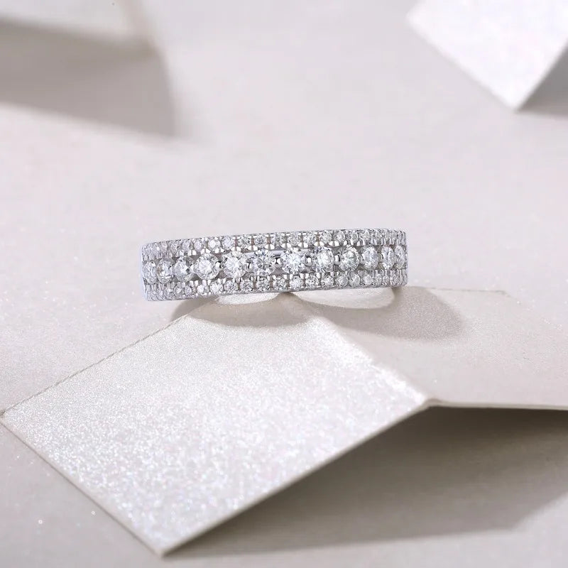 Eternity Ring Moissanite Jewelry VVS1 Moissanite Ring Fashion Jewelry Diamond Rings Silver S925 Ring